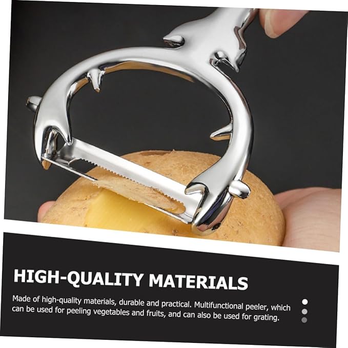 Multi-functional Zinc Alloy Vegetable Peeler Manual Grater for Potatoes Carrots Cucumbers Kitchen Tool Sturdy Design for Easy Skin Removal and Corner Digging