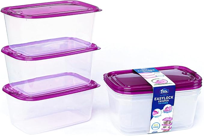 KIGI 6 PACK Plastic Food Storage Containers with Lids Airtight Square Meal Prep Containers Bento Box TO-GO Containers