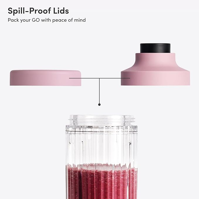 Beast GO Cordless, Premium Portable Blender for Shakes & Smoothies, 22oz Blending Vessel, Blends Ice & Frozen Fruit, Rechargeable USB-C Battery, Drinking Lid and Straw System (Lilac)