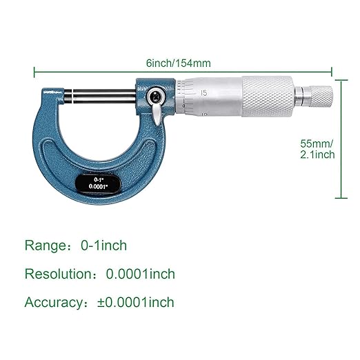 HDLNKAK Dial Caliper 0.001” / Micrometer 0.001” and Stainless Steel Ruler, Precision Caliper with Watch 0-6" Range, 0-1" Alloy Precision Micrometer Mechanical Toolkit Set