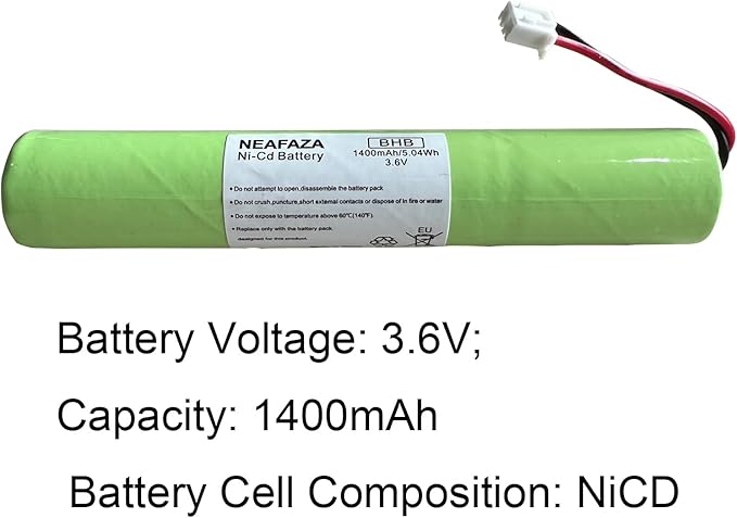 3.6V 1400mAh Ni-Cd Battery Replacement Compatible with Hurricane Spin Brush Scrubber Mop Cleaner Spin-Scrubber (1 Pack)