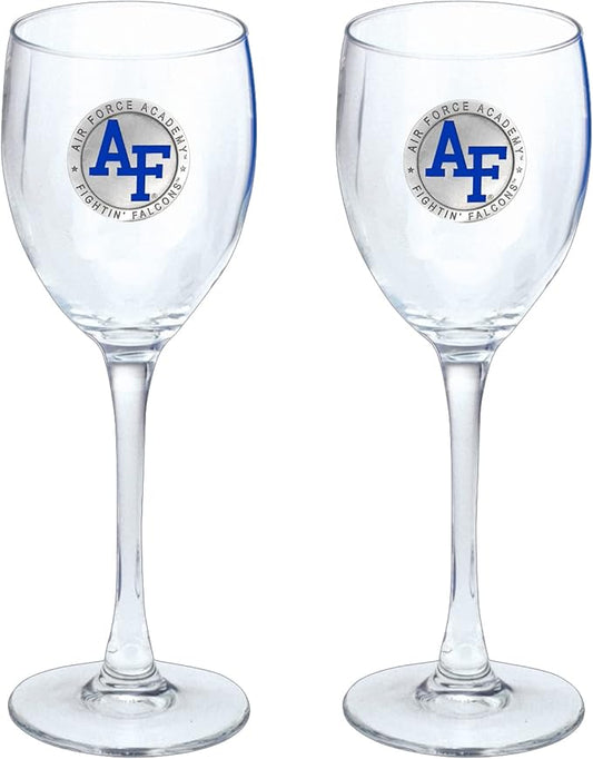 Heritage Pewter US AIR FORCE ACADEMY Glass Water Goblets – Set of 2 | 12 OZ Goblet Glasses | Expertly Crafted Pewter Glass