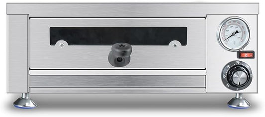 Generic YOOKTEN Indoor Pizza Oven,Electric Countertop Pizza Ovens,Portable Commercial Pizza Maker for Home with 60 Minutes Timer Stainless Steel Pizza Cooker,1100W, Large, Silver