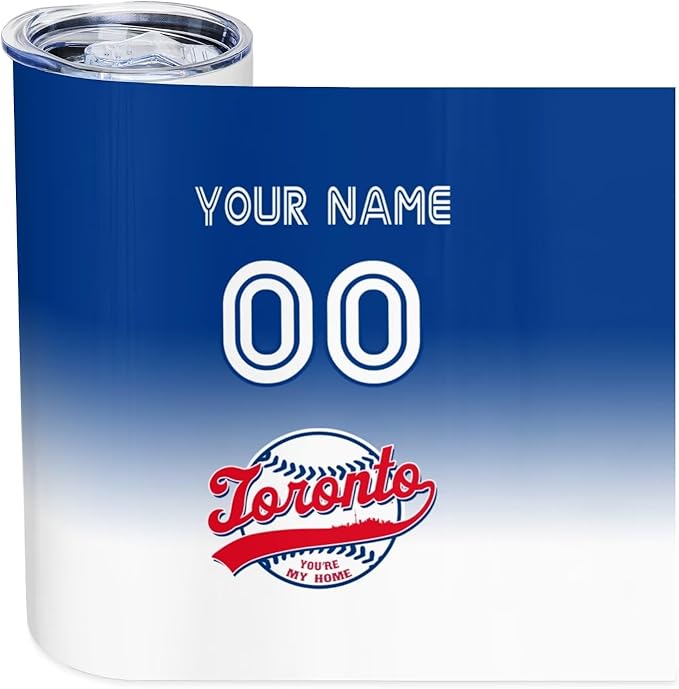 Custom Tumbler Stainless Steel Cup Personalized Baseball Vacuum Insulation Travel Mug Add Your Name Number Fans Gift for Baseball Fans