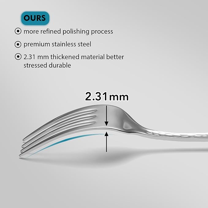 40 Piece Flatware Set, Service for 8, EIUBUIE Premium Stainless Steel Cutlery Set, Mirror Polished Silverware Sets with Pattern Handle, Modern Kitchen Eating Utensils Sets