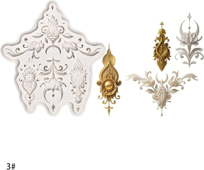 (Four-Piece Set) Picture Frame Flowers, Flowers and Girls, Vintage Carving, Silicone Mold - Resin Mold - Home Decor DIY Tools - Jewelry Casting Clay Plaster Mold