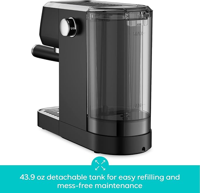 CASABREWS 3700 Essential Espresso Machine 20 Bar, Professional Espresso Coffee Machine with Steam Milk Frother, Coffee Maker Cappuccino Latte Machine with 43.9oz Removable Water Tank, Black