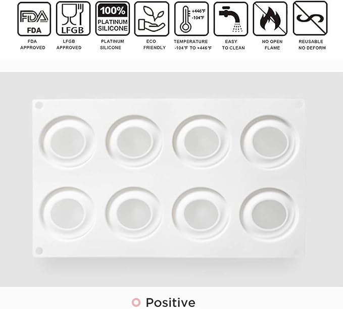 OCPO KITCHEN Apple Silicone Mold for Baking Mousse Cake Dessert Pastry Chocolate Fruit Pudding Jelly Ice Cream Christmas Cake Decoration Mold, Non-Stick and Easy Release, Apple Shape (8-Cavity)