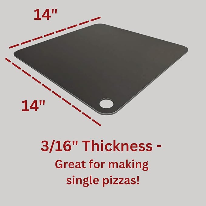 14" by 14" Pizza Steel (3/16" Standard Thickness) - Multipurpose Cooking Steel for Ovens & Grills - Made in the USA