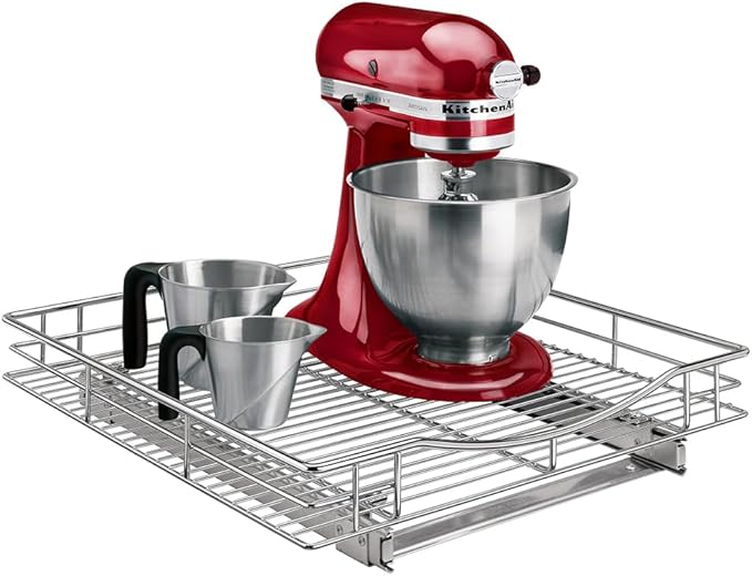 LYNK PROFESSIONAL® Pull Out Cabinet Organizer, 20" x 21" Slide Out Drawers for Kitchen Cabinets - Sliding Pull-Out Pantry Shelves – Home Shelf Organizers - Lifetime Ltd. Warranty, Chrome