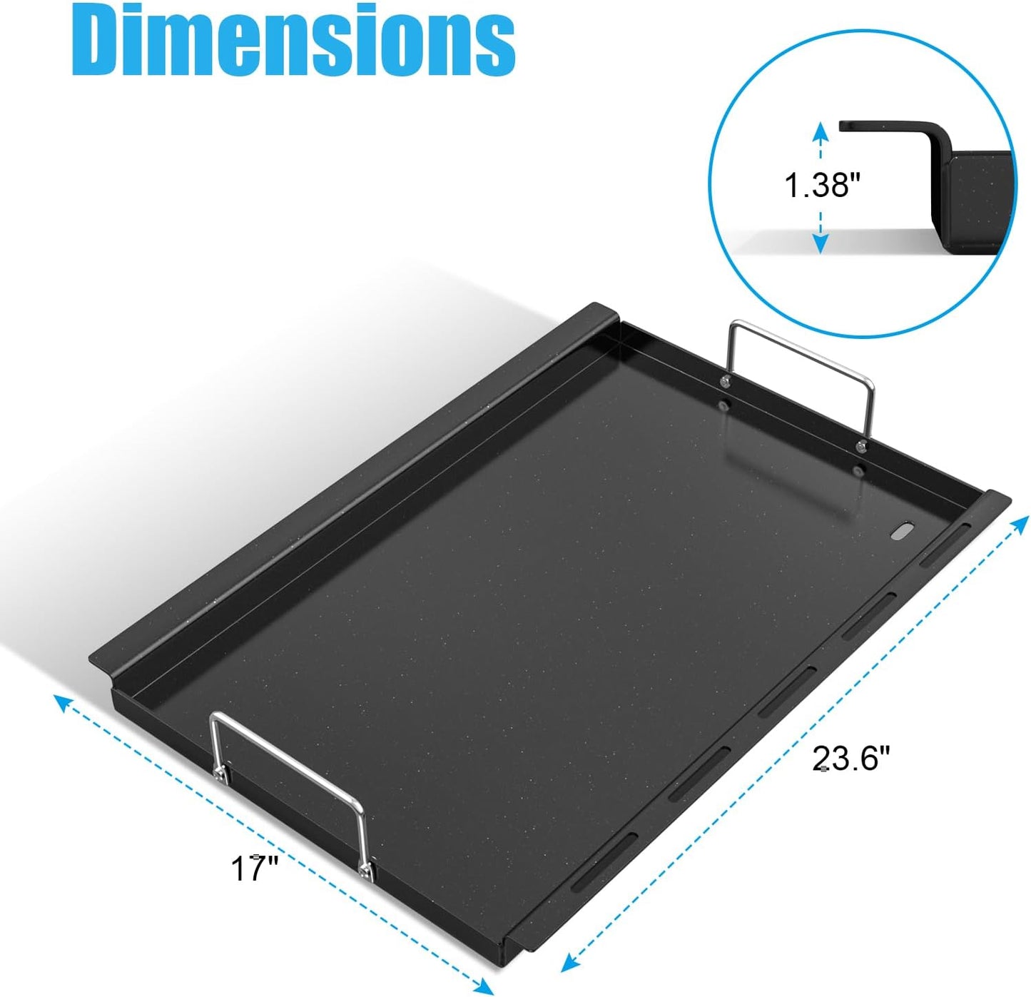 Griddle Inserts Replacement Parts for Charbroil Performance TRU-Infrared 450 3-Burner 463370719 463371719 463371116, Flat Top Griddle Plate for Charbroil Performance 4 Burner Grill Parts