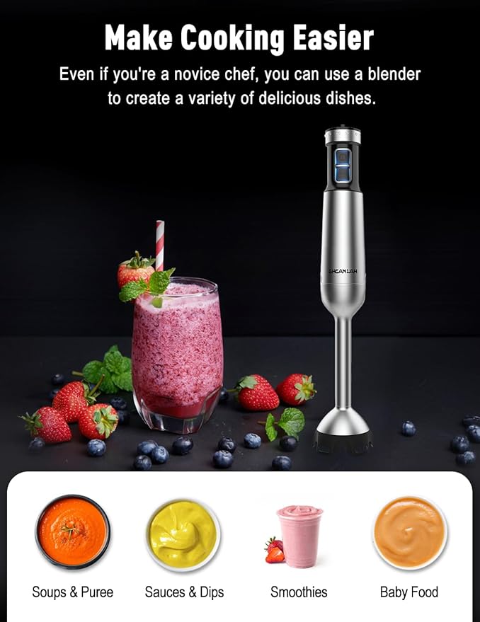 1000W Powerful , 2025 New Update Hand Blender with 25-Speed, Scratch-Resistant Corded Hand Mixer with Heavy-Duty Copper Brushless Motor and Gift Box