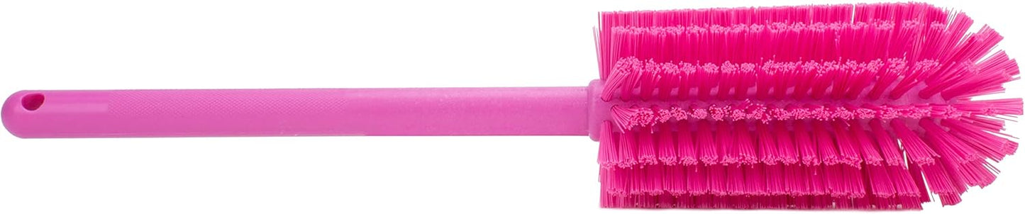 SPARTA Scrub Brush Bottle Brush, Dishwasher Safe Brush with Hanging Hole for Cleaning, Plastic, 16 Inches, Pink
