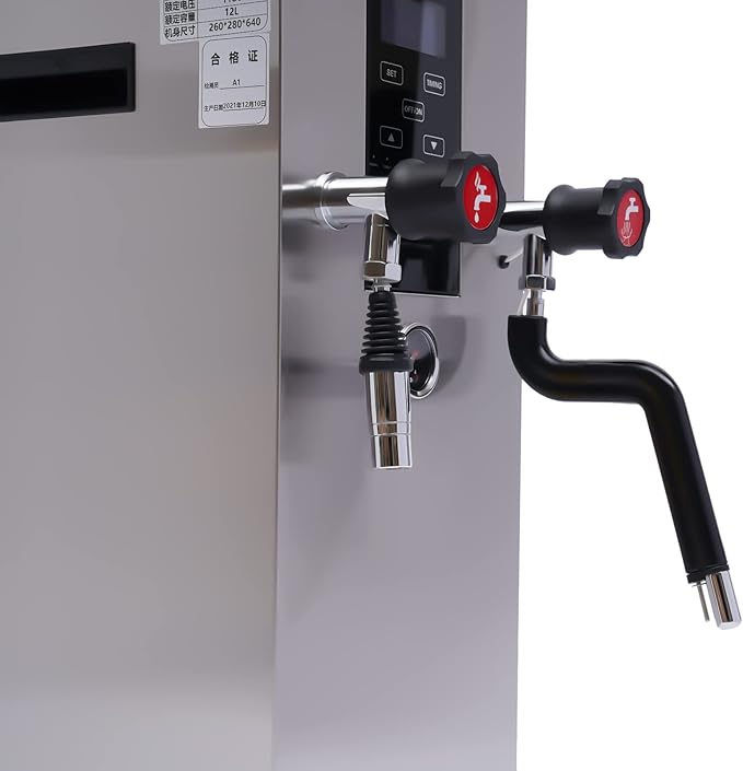 Commercial Coffee Maker, 110v 2500w Electric Coffee Milk Foam Maker Stainless Steel Espresso Coffee Boiling Water Machine with LCD Display for Bakery, Tea Restaurant, Coffee Shop