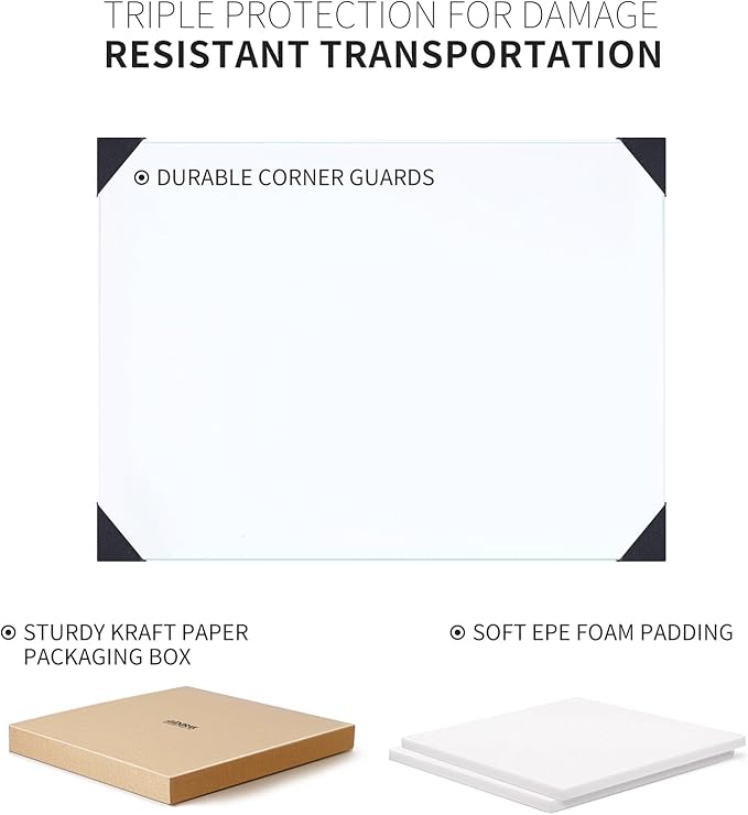 Tempered Glass Cutting Boards For Kitchen 16 x 18 - High Transparency for Countertop Protection, Scratch-Resistant, Heat-Resistant, Dishwasher safe(Large)