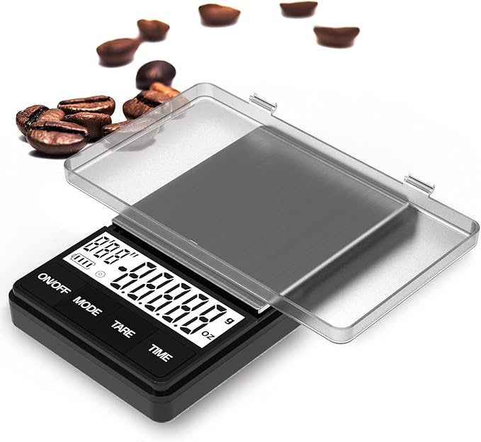 MAXUS Espresso Scale with Timer 1000g/0.1g Drip Coffee Scale, Small and Handy Barista Scale, Brew Drip Tray Coffee Scale, Backlit LCD for Fast and Accurate Reading, Convenient Digital Pocket Scale