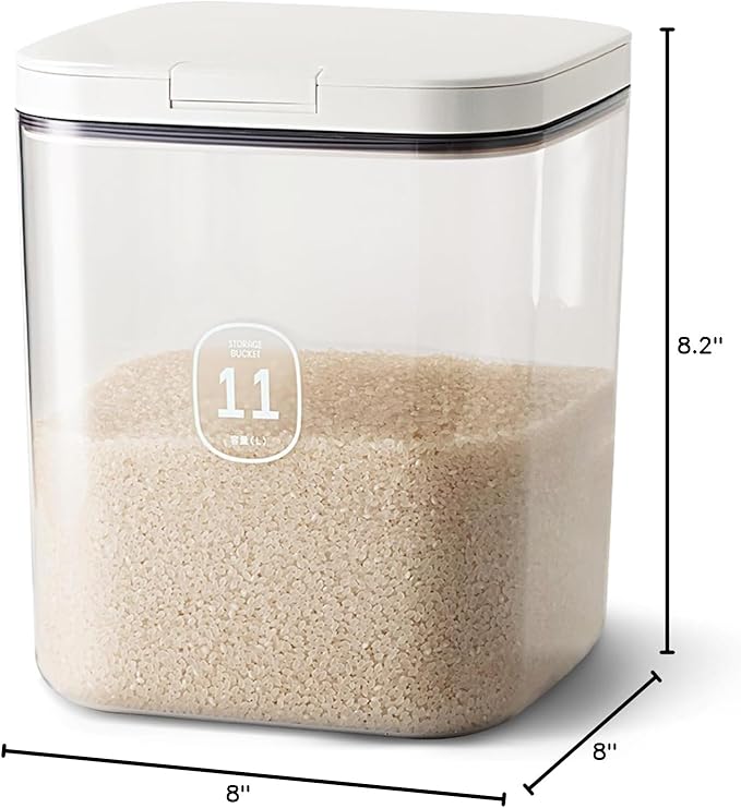 Flour Container 20LBS - 10 L /10.5 QT /10 KG - Rice Container Storage Food Grain Container Bins Household for Kitchen Pantry Organization (11L)