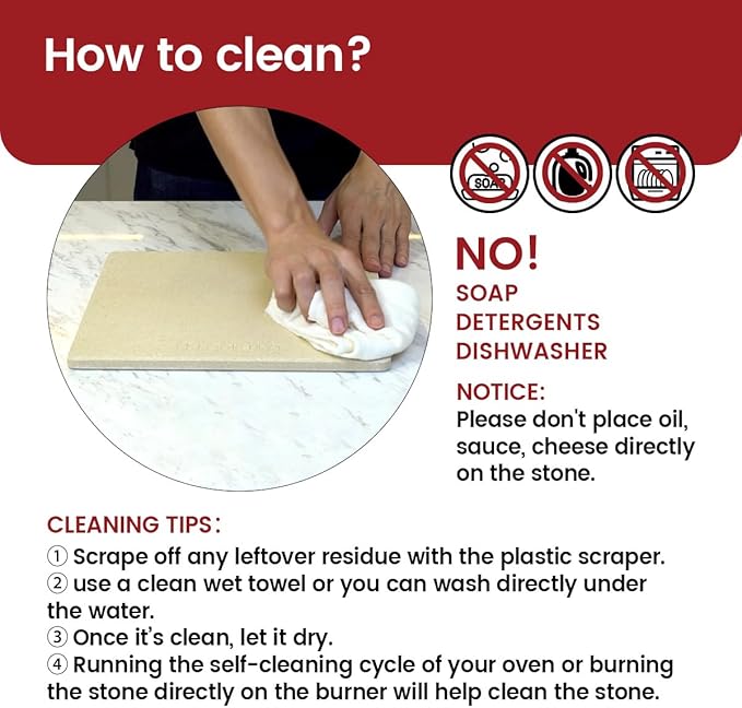 K ROCKSHEAT Pizza Stone for Oven and Grill 14.2 Inch Round, Cordierite Bread baking stone, 14.2" Cooking Stone for Grill