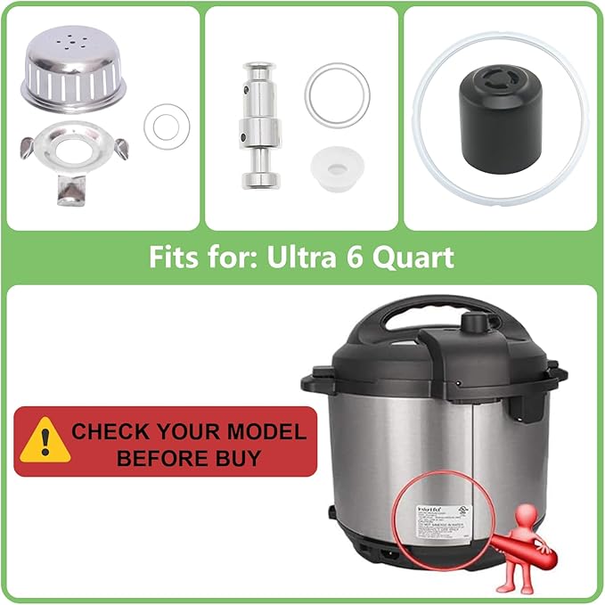11 PCS Instant Pot Accessories for Ultra 6QT, Instant Pot Replacement Parts Include Sealing Ring, Steam Release Valve, Anti-Block Shield, Valve Sealing Ring, Float Valve and Gasket