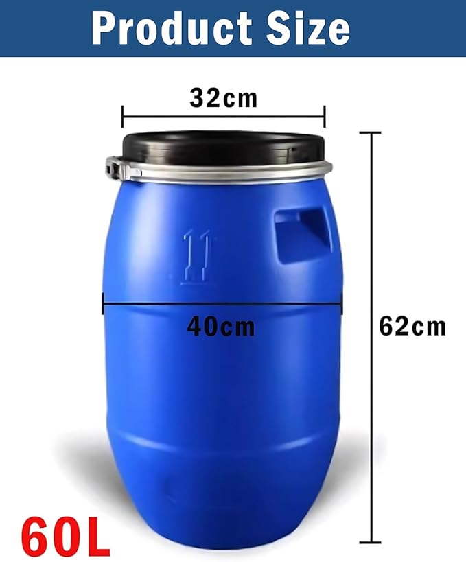 Plastic Barrels,Water Storage Barrel,Food Grade Barrel,Water Drums for Outside,for A Reliable Source of Drinking Water