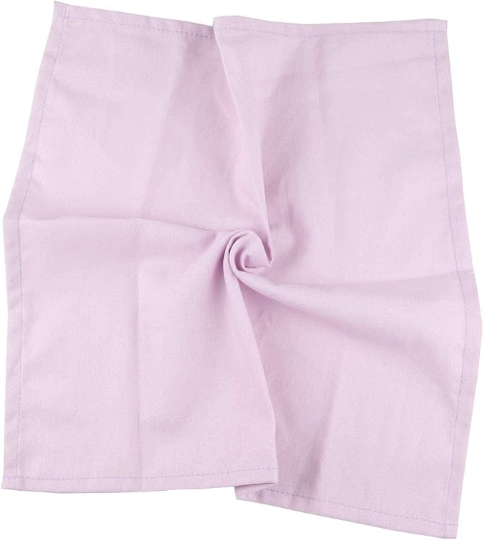 Solid Color Linen Blended Thin Dinner Cloth Napkins - Set of 12 (40 x 40 cm) - for Wedding Parties Events & Home Use (Lavender)