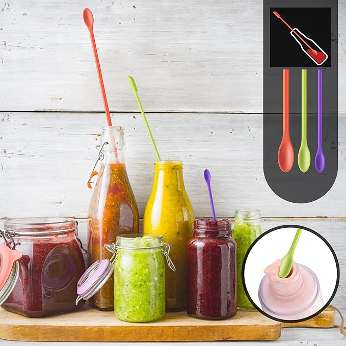 HOTEC BPA Free Heat Resistant Silicone Spatula Set Kitchen Utensils for Baking Cooking Mixing Non Stick Cookware Food Grade Dishwasher Safe (Multi-Color) Set of 9