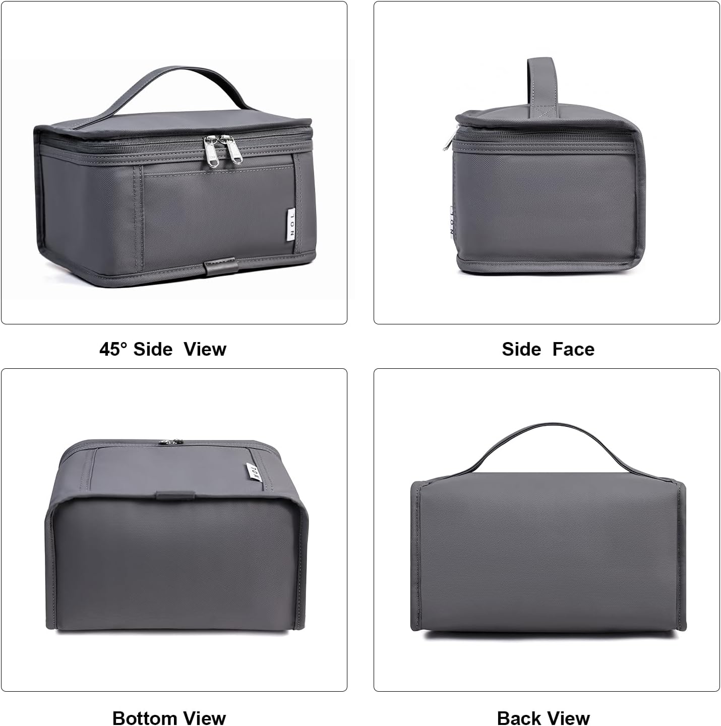 NOL Natural Organic Lifestyle Small Lunch Bag Mini Lunch Box Insulated Lunch Bag for Men/Women Leakproof Cooler Tote Bag Lightweight Nylon Waterproof Lunch Box For Work, Dark gray