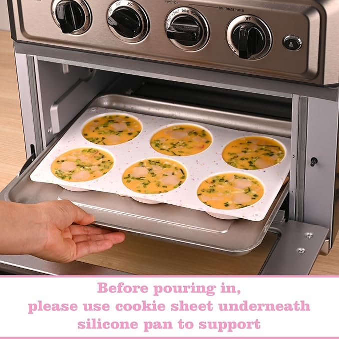 Sakolla 2 Pack Muffin Top Pans, Silicone Egg Molds for Breakfast Sandwiches 3 Inch Round Baking Pan for English Muffins, Egg Bites, Hamburger Bun, Corn Bread, Whoopie Pies, Tarts