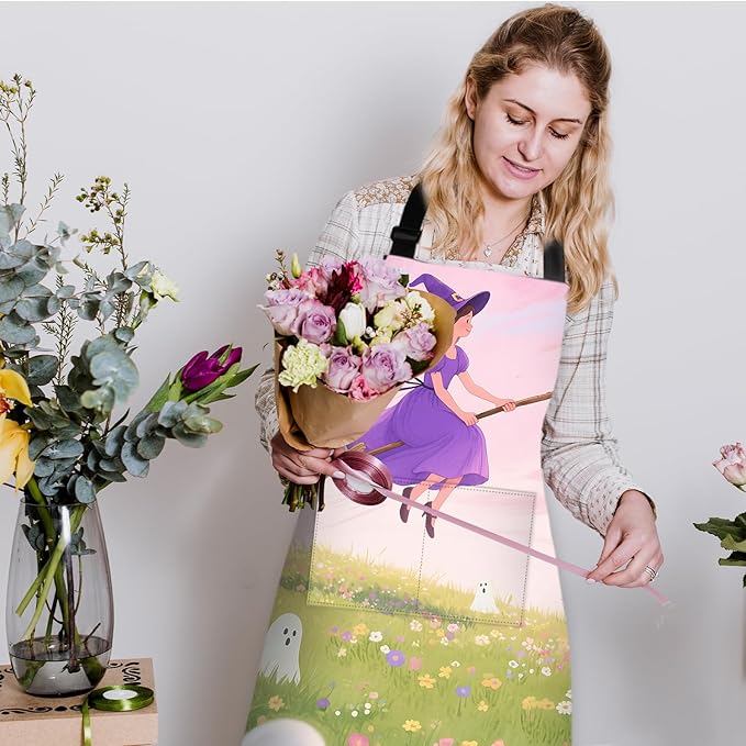 Halloween Apron Home Kitchen Cooking Baking Gardening for Women Men with Pockets waterproof 32x28 inch