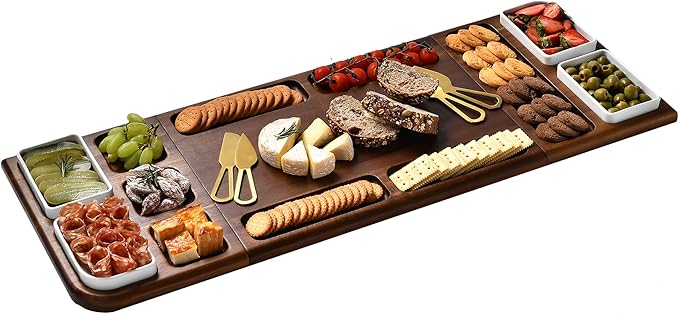 Shanik Premium Charcuterie Board - Magnetic Cheese and Meat Double-Sided Serving Tray and Cutting Board - Gift for Any Occasion Quality Assured Without Engraving
