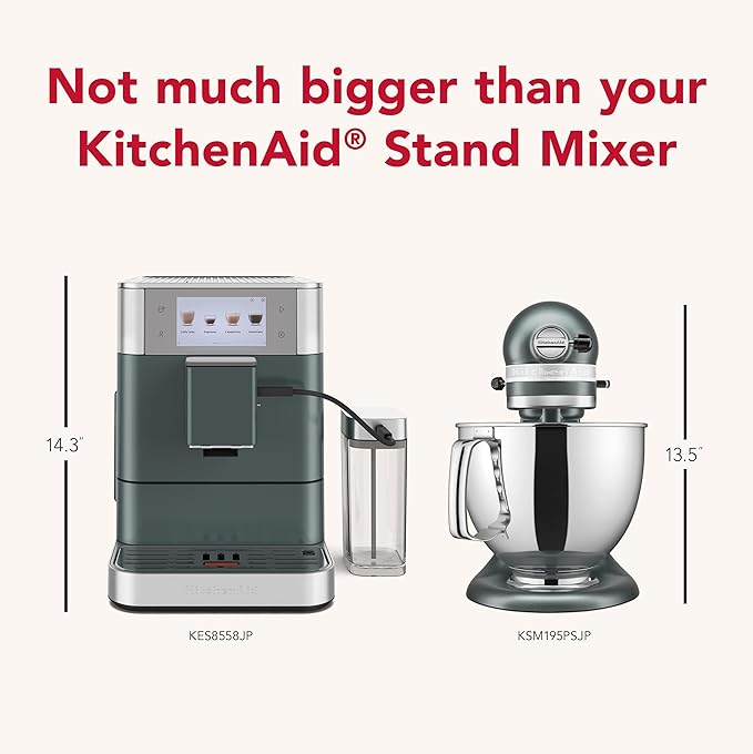 KitchenAid Fully Automatic Espresso Machine KF8 with Milk Attachment & Plant Based Milk Options, KES8558JP, Juniper