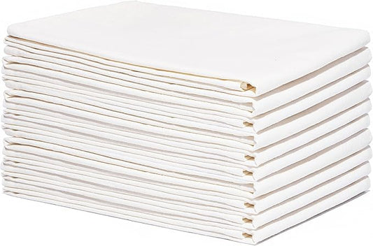 Organic Cotton Flour Sack Kitchen Towels - 10 Pack, Off-White Organic Cotton Tea Towels - Extra Large Flour Sack Cotton Dish Towels- Lint-Free Unbleached Kitchen Towels - 27"x27" (Off-White - 10 Pack)