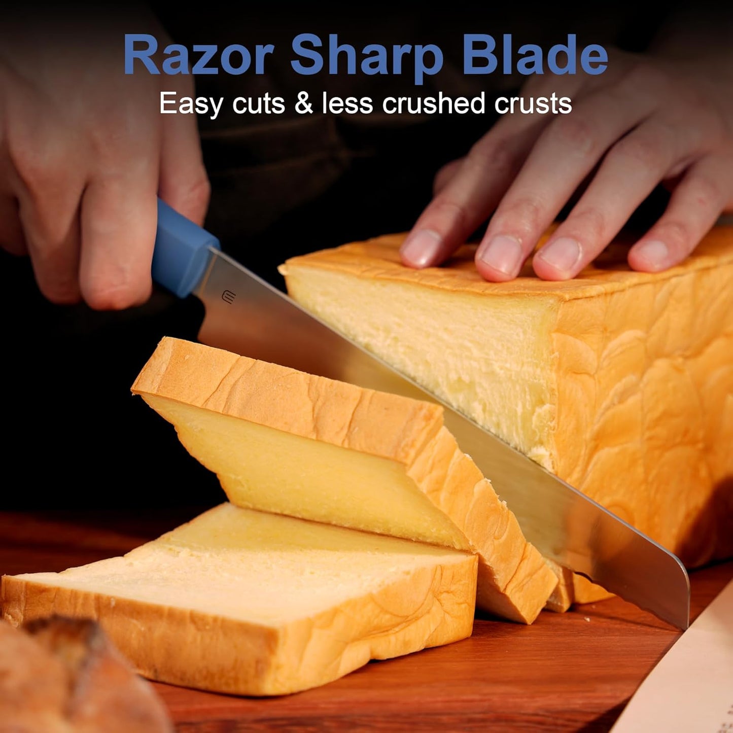 7.5" Serrated Bread Knife for Homemade Bread, Razor Sharp AR-RPM9 Steel & Innovative Wavy Edge, Professional Serrated Knife for Sourdough Bread Cake, Gift Box for Baker Home Chefs