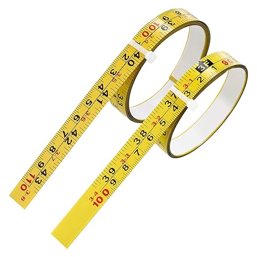2Pcs Steel Self-Adhesive Measuring Tape, Imperial & Metric Tape Measure Sticker Ruler, Left to Right and Right to Left Stick on Tape Measure for Workbench, Woodworking, Saw & Drafting, 100cm/39Inch