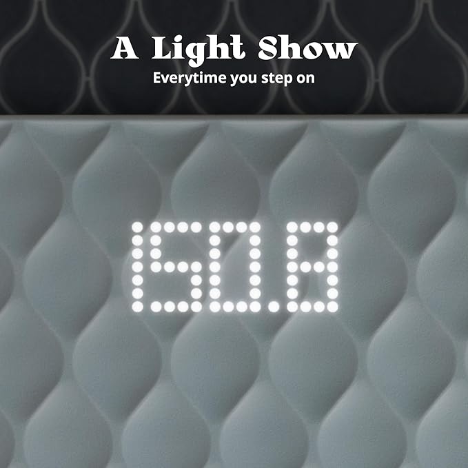 Greater Goods Designer Bathroom Scale: Non-Slip Silicone Cover, Hidden LED Display, Spot-On Precision, 400 lb Capacity (Gray)