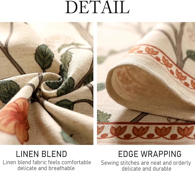 French Tablecloth for Rectangular Tables,Linen Table Cloth with Colorful Floral Pattern,Heavy Durable Table Cover for Dining Thanksgiving Kitchen Decor Party Banquet Christmas,63"*102"