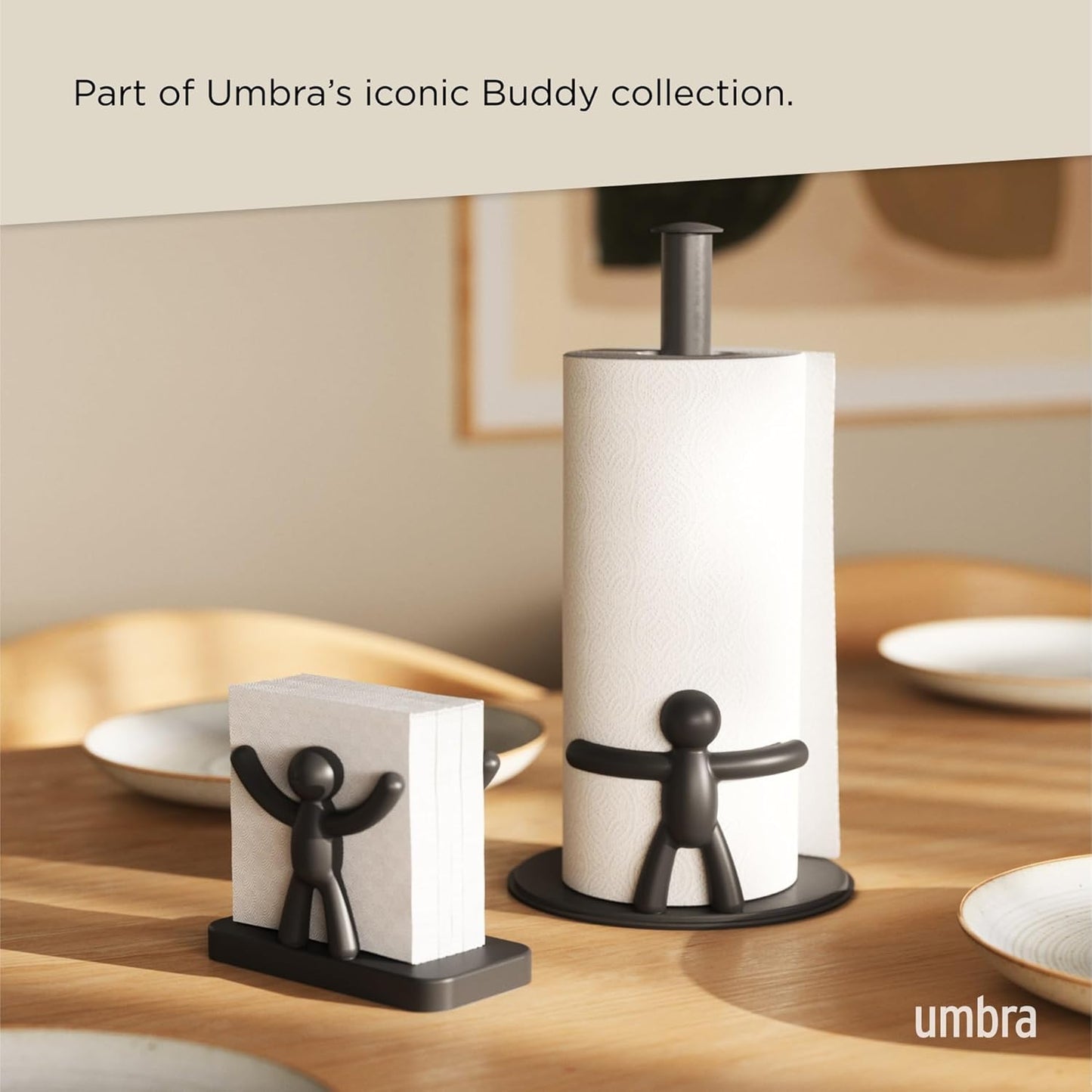 Umbra Buddy Paper Towel Holder, Black