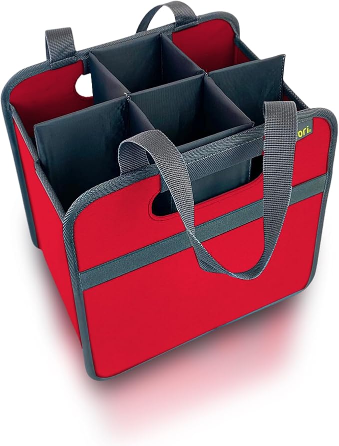 meori 6-Bottle Wine Tote Folding Carrying Bag Great Christmas Gift