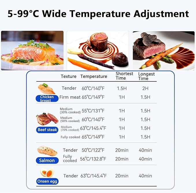 2000w Sous Vide Precision Cooker 80l Immersion Circulator Sous Vide Machine Portable Sous Vide Accurate Temperature and Time Control for Steak,Fish Fillet,Eggs