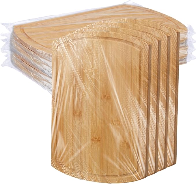 Patelai 12 Pack Large Cutting Boards Bulk Wooden Kitchen Chopping Boards for Crafts DIY Wedding Housewarming Gift(Bamboo,12 x 9 Inch)