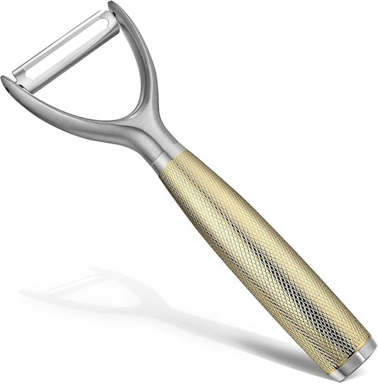 KULUNER Luxury Y-Type Vegetable Peeler – 24K Gold Plated Handle, 304 Stainless Steel Ultra Sharp Blade, Ideal for Potatoes, Apples, and Other Fruits & Vegetables