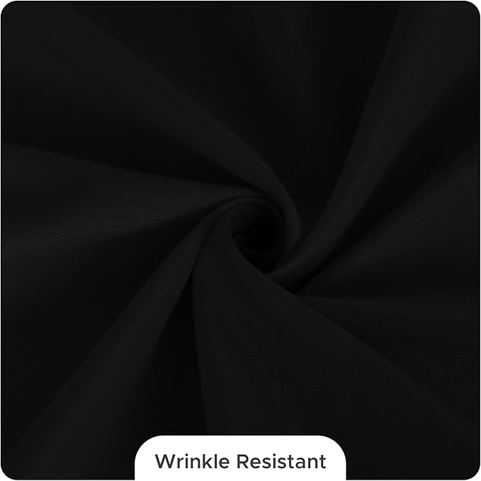 Fitable 8 Pack Rectangle Tablecloths: Stain Resistant Wrinkle Free Fabric Table Clothes, Washable Reusable Polyester Table Covers for Wedding Party Birthday Banquet Reception(Black, 90x132 Inch)