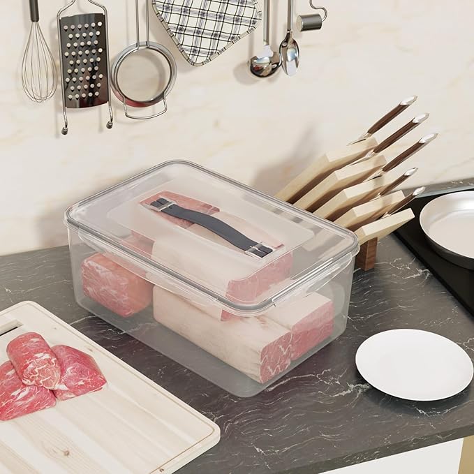 6 Pack 15 L/63Cup Large Airtight Food Storage Containers with lid, Plastic Kitchen Fridge Pantry Organizers for Bread, Pet Food, Dry Food, Proof Dough, BPA Free