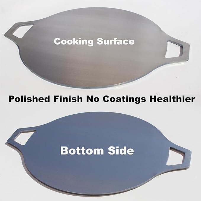 Pizza Steel for Oven & Grill – Heavy Duty Baking Steel Pizza Stone, Round Baking Steels with Dual Handles，Carbon Pizza Pan for Crispy Crust, Bread, Cooking & BBQ