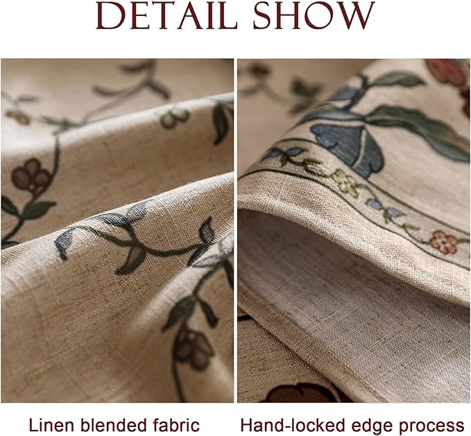 patdrea Designer Vintage French Small Square Tablecloth,Fall Country Breathable Floral Table Cloth,Italian Table Cover for Kitchen Dining,Tea Party,Christmas,Thanksgiving,55"x55"-Oliveirad