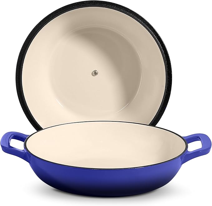 Signature Enameled Cast Iron Sourdough Bread Oven | Non-Stick with Tight Fitting Lid for Perfect Baking and Bread Making | 6QT Round Oven With Lid [Indigo Blue]