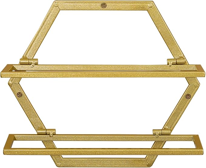 Wall Mounted Wine Bottle Rack, Gold Metal Hanging Wine Display Holder Organizer, Red Wine Racks for Home Kitchen Bar Decor Storage