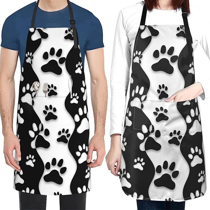 Funny Animal Apron with 2 Pockets Waterproof for Men Women Kitchen Garden Decor