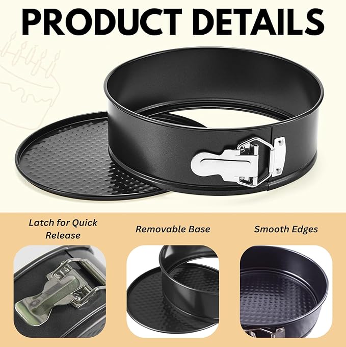 9 inch springform pan for cheesecake, Nonstick, Leak-proof Cheesecake Pans for Baking cakes, Cheese Cake & Pies with Removable Bottom - Easy to Clean