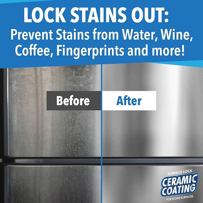 2-Pack Home Ceramic Coating for Stainless Steel, Glass and Countertops - Seal, Protect & Shine for the Kitchen & Bathroom - Fights Fingerprints, Grime and Stains in Your Life - 16 oz - Proof It Works